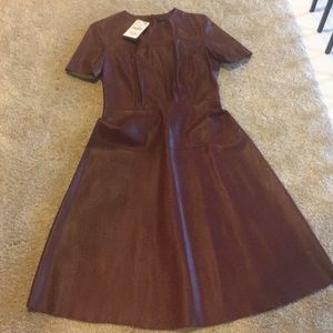 Zara Woman Faux Leather Midi Dress 👗